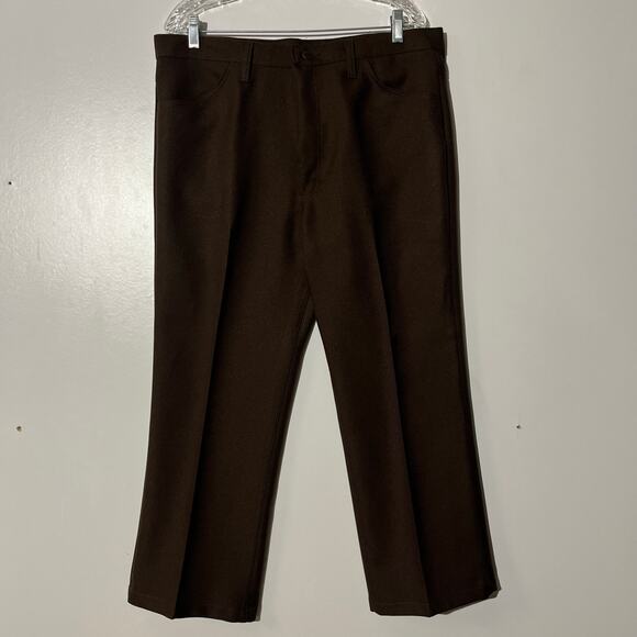 Vintage 90s Wrangler Brown Straight Leg Pants Men’s Size 38x32 - Picture 1 of 8